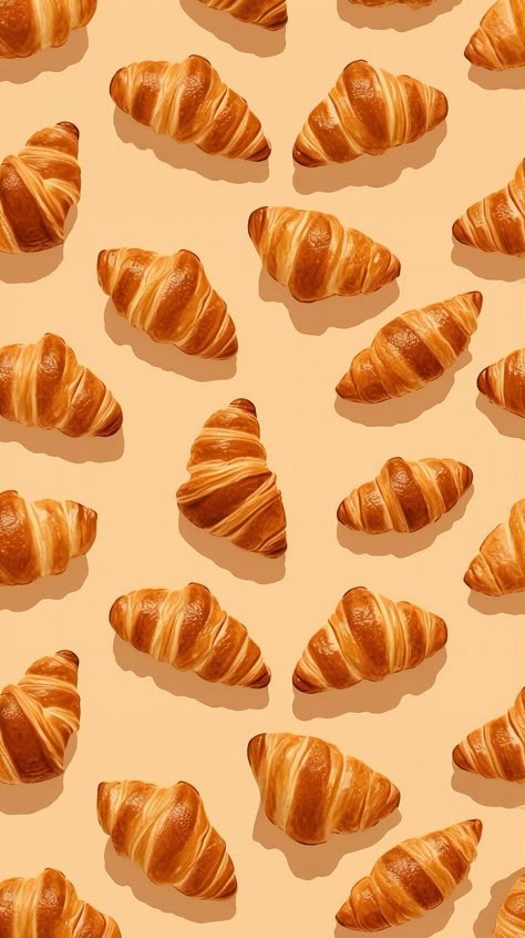 Cute Food Backgrounds, Wallpapers Food, Cute Wallpapers Food, Croissant Aesthetic Wallpaper, Bakery Aesthetic Wallpaper, Breakfast Wallpaper, Background Food, Dessert Aesthetic Wallpaper, Cute Croissant