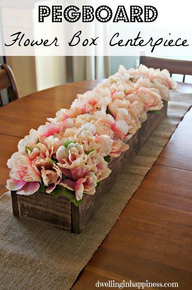 pegboard flower box centerpiece, crafts, dining room ideas, flowers Flower Box Centerpiece, Diy Pegboard, Box Centerpiece, Centerpieces Ideas, Flower Box, Deco Floral, Spring Home Decor, Ikea Hacks, Peg Board