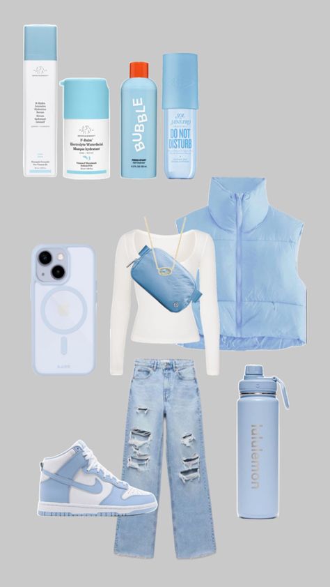 Preppy Outfits Blue, School Aesthetic, Preppy Outfit, Blue Outfit, Preppy Outfits, Blue