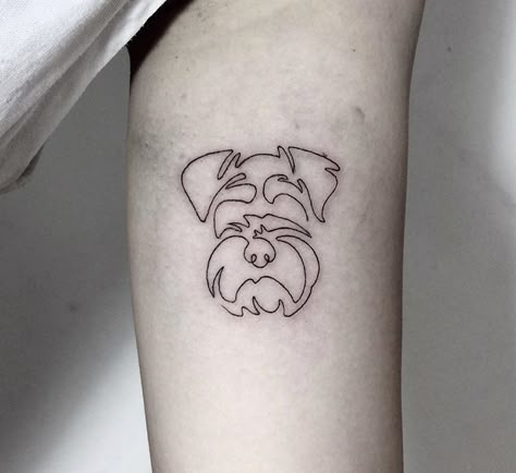 Schnauzer Tattoo, Small Dog Tattoos, Tribute Tattoos, Dog Memorial Tattoos, Pink Tattoo, Dog Tattoo, Ankle Tattoo, Dog Tattoos, Line Tattoos