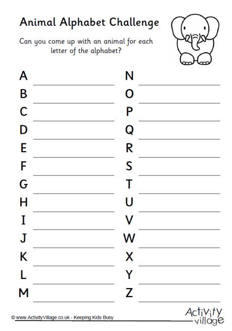 Animal alphabet challenge Olympic School Activities, Olympic Worksheets For Kids, Olympics Worksheets, Harry Potter Alphabet, Spring Word Search, Harry Potter Camp, Kids Bus, Harry Potter Activities, Autumn Puzzle