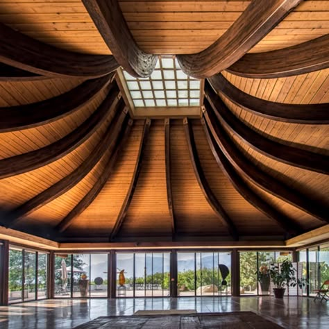 Hidden Architecture » Meditation Mount - Hidden Architecture Meditation Hall, Cubes Architecture, Full Moon Meditation, Jungle Resort, Ojai California, Coastal House, Tropical Architecture, Meditation Retreat, Temple Architecture