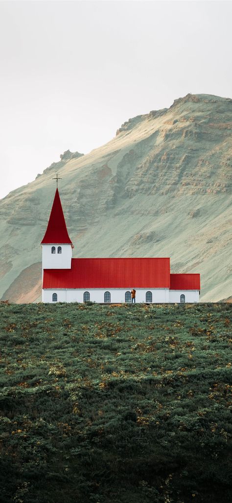 Beautiful Church in Vik, Iceland Magic Places, 수채화 그림, A Hill, Uv Print, Urban Sketching, Photo Reference, Landscape Photos, Nature Photos, Painting Inspiration