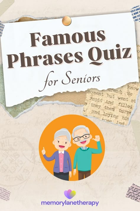 Finish The Phrase Game For Seniors, Reminiscing Activities For Seniors, August Activities For Seniors, Word Games For Seniors, Senior Care Activities, Memory Games For Seniors, Games For Senior Citizens, Trivia For Seniors, Games For Seniors