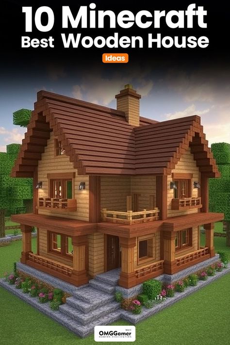 Explore stunning Minecraft wooden house designs perfect for survival mode! Build with ease using these creative ideas. #Minecraft #WoodenHouse #SurvivalMode #MinecraftBuilds #MinecraftDesigns Farmhouse Minecraft House, Minecraft Starter House Blueprint, Simple Minecraft Houses Blueprints, Minecraft Survival House Blueprints, Easy Minecraft Starter House, Minecraft Houses Blueprints Layout Easy, House Ideas For Minecraft, Minecraft House Blueprints, Minecraft Wooden House