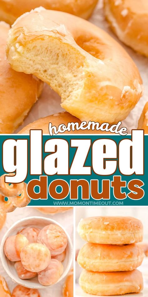 Easy Donut Recipe No Yeast, Homemade Donuts Recipe Easy, Soft Donut Recipe, Donut Recipe No Yeast, Fluffy Donut Recipe, Glazed Donut Recipe, Homemade Glazed Donuts, Glazed Donuts Recipe, Donut Glaze Recipes