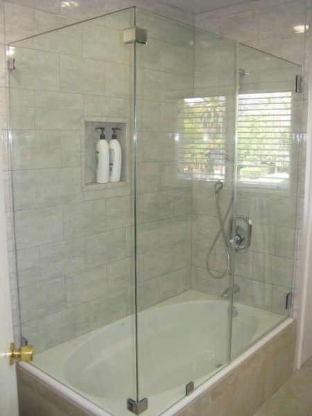 Glass Tub Enclosure, Glass Shower Tub, Tub With Glass Door, Bath Shower Doors, Glass Bathtub, Bathtub Enclosures, Tub To Shower Remodel, Bathtub Shower Combo, Tub Enclosures