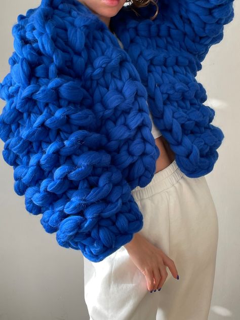 Giant Yarn, Big Yarn, Chunky Knitting, Warm Cardigan, Yarn Bag, Crochet Coat, Chunky Cardigan, Super Chunky, Chunky Knit Cardigan