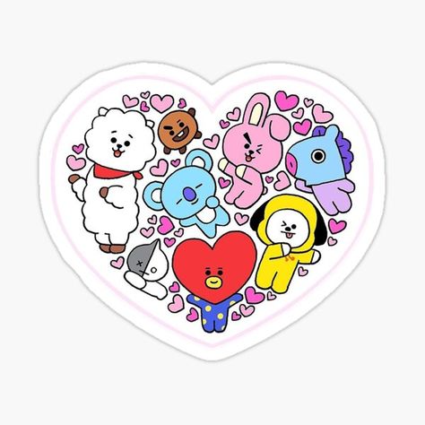 Pegatinas: Bt21 | Redbubble Bt21 Stickers, Bt21 Stickers Printable Hd, Bt 21 Stickers Printable, Bangtan Stickers Printable, Bt21 Tata Sticker, Kpop Diy, Crystal Stickers, Pop Stickers, Kpop Drawings