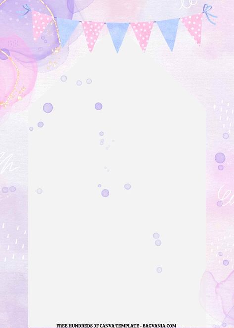 Purple Party Invitations, Birthday Invitations Purple, Birthday Invitation Template Free Editable, Rosie Birthday, Purple Birthday Invitations, Canva Templates Free, Pink And Purple Background, Lavender Theme, Watercolor Party