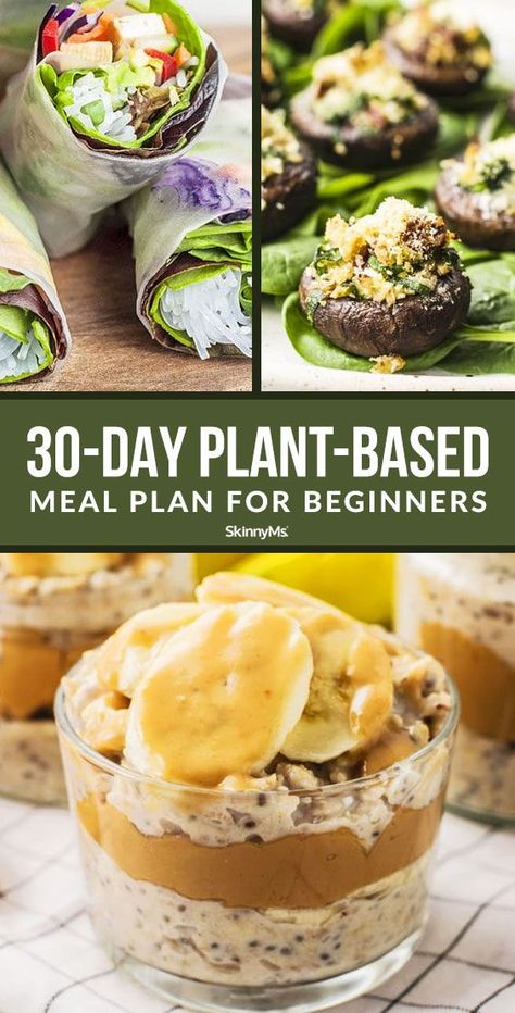 Are you interested in moving to a whole-food, plant-based diet? Our 30-day plant-based meal plan for beginners will walk you through everything you need to know to start on your plant-based journey. Plant Based Diet Meals, Plant Based Diet Meal Plan, Meal Plan For Beginners, Plant Based Meal Planning, Healthy Plant Based Recipes, Plant Based Diet Recipes, Plant Based Whole Foods, Ketogenic Diet Meal Plan, Vegan Meal Plans