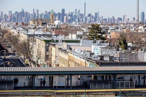 From the El station Ridgewood Queens, Queens Ny, Queens New York, Long A, Street Scenes, City Streets, Ny Times, New Yorker, San Francisco Skyline