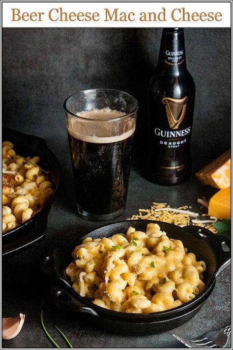 Made with a rich Guinness cheese sauce, beer mac and cheese is the most decadent macaroni and cheese recipe ever. Cheesy, creamy, deliciousness, you will absolutely love this easy adult mac and cheese. Perfect for dinner any night of the year or as a St. Patrick's Day meal. #macaroniandcheese #macandcheese #beer #dinner #Guinness #recipe #StPatricksDay #StPaddysDay #Pasta #cheese Guinness Beer Cheese, Best Mac And Cheese Recipe Easy, Balsamic Chicken Pasta, Beer Mac And Cheese, Dinner Quick And Easy, Cheese Mac And Cheese, Easy Mac N Cheese Recipe, Cold Pasta Dishes, Creamy Chicken Pasta Recipes