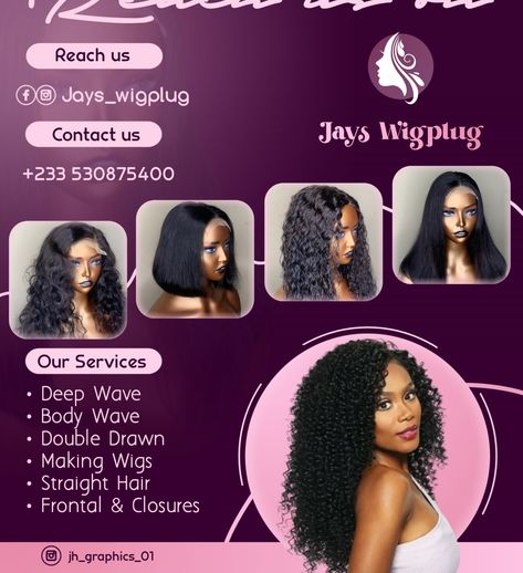 Wigs sales Hair Sales Flyer, Wig Sales Flyer Design, Wig Flyer Design, Wig Logo, Hair Poster Design, Barbershop Poster, Brand Identity Design Logo Inspiration, Wig Heads, Worship Wallpaper