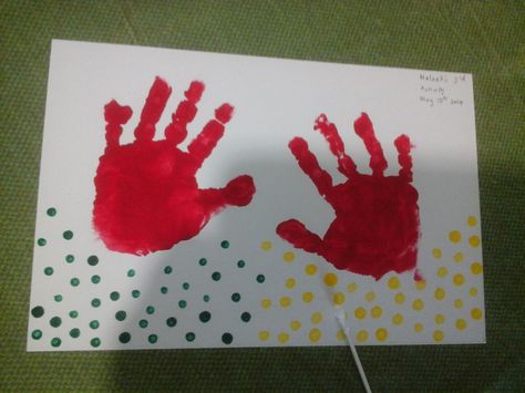 palm prints Palm Printing Activity, Palm Prints, Painting Activities, Nursery