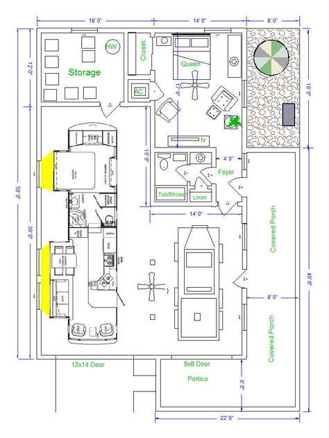 RV storage with living area Motorhome Garage, Shop With Rv Parking, Pull Through Rv Garage, Rv Barn With Shop, Rv Port Homes Floor Plans, Barndominium With Rv Storage, Rv Home Base Plans, Rv Garage Plans, Garage With Living Quarters