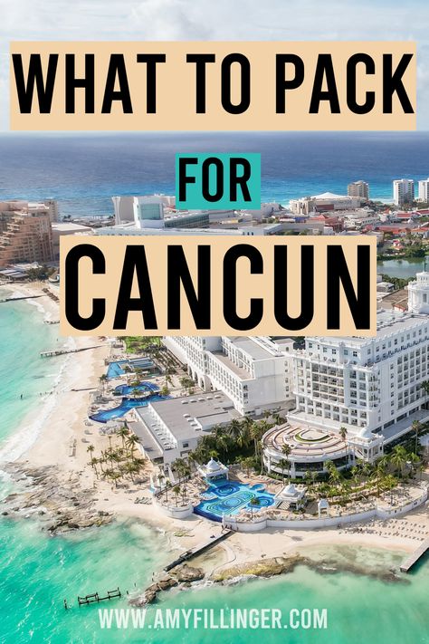 Are you looking for a Cancun packing list? Look no further. Here is a list of what to pack for Cancun. You'll need this for your next Cancun vacation. #cancun #cancunvacation #whattopackforcancun #cancunpackinglist What To Pack For Cancun, Pack For Cancun, Cancun Packing List, Cancun Excursions, Cancun Honeymoon, Vacation Cancun, Hyatt Zilara Cancun, Honeymoon Travel Agent, Mexico Packing List