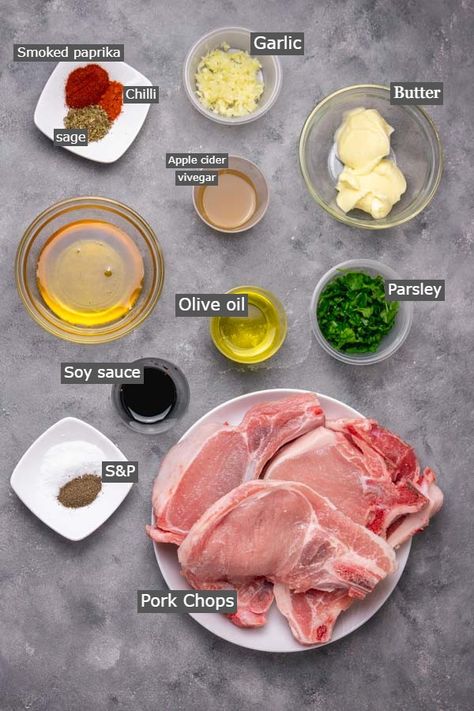 Bake Pork Chops Recipes, Marinated Pork Chop Recipes, Honey Garlic Pork Chop Recipes, Honey Pork Chop Recipes, Porkchop Marinade Recipes Sauces, Bone Pork Chop Recipes, Pork Easy Recipes, Pork Chop Meal Ideas, How To Cook Pork Chops