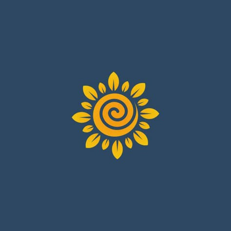 Sunflower Illustration, Procreate Ipad Art, Sun Logo, Flower Icons, Logotype Design, Sunflower Art, Sun Art, Flower Logo, Sunflower Design