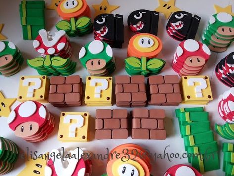 Super Mario Brothers Party, Mario Brothers Birthday Party, Mario Bros Birthday Party Ideas, Mario Crafts, Super Mario Bros Birthday Party, Mario E Luigi, Super Mario Bros Party, Mario Bros Birthday, Mario Bros Party