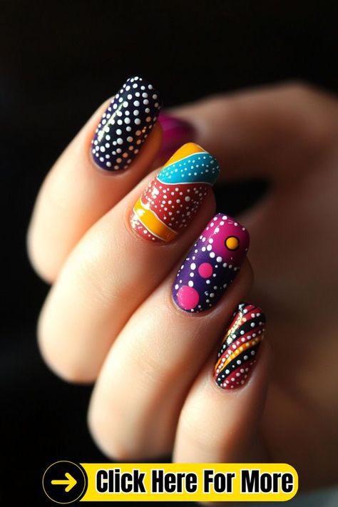 #DotNailArt #NailDesigns #NailInspiration #PolkaDotNails #MinimalistNails #NailTrends #ManicureIdeas #NailGoals #NailArtLover #CreativeNails #FunNails #PlayfulNails 💅🎨 Solar Pink And White Nails, Yellow Nail Designs, Dot Nail Art Designs, Pink And White Nails, Polka Dot Nail Designs, Neon Yellow Nails, Dot Nails, Yellow Nail Art, Yellow Nails Design