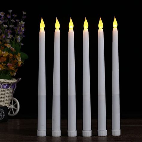 Led Centerpieces, Yellow Lighting, Artificial Candles, Flameless Taper Candles, Led Taper Candles, Candles Light, Candle Light Vigil, Tapered Candle, Fake Candles