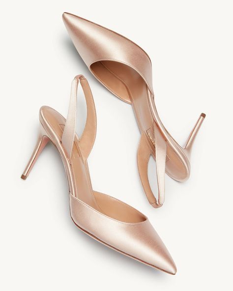 Nude Pink Heels, Nude Wedding Shoes, Reception Shoes, Hak Tinggi, Nude High Heels, Fashion Shoes Heels, Shoes Heels Classy, Satin Shoes, Heels Classy