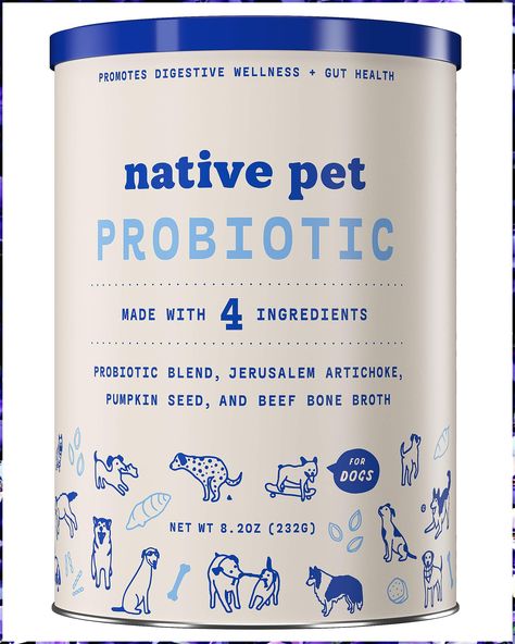 Native Pet Probiotic for Dogs - Vet Created Probiotic Powder for Dogs for Digestive Issues - Dog Probiotic Powder + Prebiotic Probiotic For Dogs, Dog Probiotics, Bone Broth Powder, Stomach Gas, Probiotics For Dogs, Pets Products, Probiotic Strains, Digestive Supplements, Gut Flora