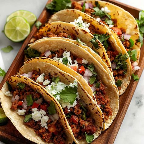 Chorizo Tacos Recipe - Insanely Good Chorizo And Potato Tacos, Chorizo Tacos Recipes, Chorizo Potato Tacos, Chorizo Potato, Beef Chorizo, Chorizo Tacos, Chorizo And Potato, Lime Crema, Mexican Chorizo