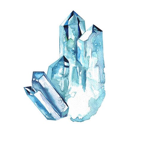 Paintings Of Crystals, Quartz Crystal Drawing, Crystal Illustration Drawings, Gemstone Logo, Crystals Art Drawing, Watercolor Crystal, Crystals Art, Crystals Watercolors, Pencil Inspiration