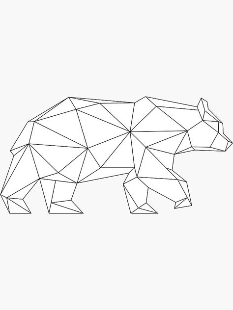 "Geometric Bear" Sticker by smalltownnc | Redbubble Geometric Polar Bear, Geometric Bear Drawing, Gemotric Art, Geometric Animals Drawing, Geometric Bear Tattoo, Polar Bear Drawing, Geometric Art Animal, Spray Paint Stencils, Geometric Origami