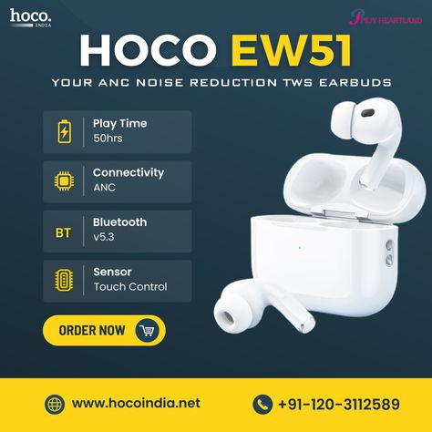 🎵 Dive into the Melody with Hoco India's EW 51 Earbuds! 🎶 Immerse yourself in pure sound bliss with the EW 51 Earbuds from Hoco India! 🎧 Whether you're grooving to your favorite beats or catching up on podcasts, these earbuds deliver unparalleled audio quality. ✨ Why choose EW 51? Crisp, Clear Sound Comfortable Fit Sleek Design Easy Connectivity Get yours today on Amazon: https://www.amazon.in/l/27943762031?ie=UTF8&marketplaceID=A21TJRUUN4KGV&me=A3SNMVJ2JJTAM8 For inquiries and orders, co... Follow Us On Social Media, Why Choose Us, Sky Images, The Melody, Noise Reduction, Apple Products, Product Design, Sleek Design, Diving