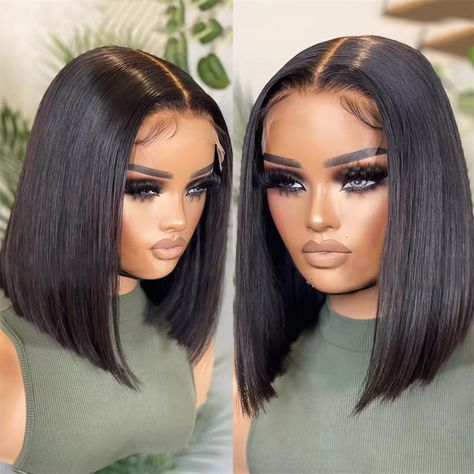 210 Density Natural Black 1B Super Double Drawn 13X4 Transparent Raw Vietnamese Hair Lace Bob Wig Fav Hairstyles, Vietnamese Hair, Cheap Wigs, Remy Human Hair Wigs, Straight Bob, 100 Human Hair Wigs, Wig Lace, Short Bob Wigs, Frontal Wig