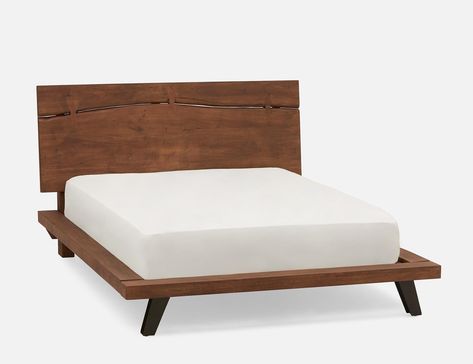 COASTAL Solid acacia wood queen size bed | Structube Coastal Bed Frame, Coastal Bed, Affordable Bedroom Furniture, Simple Modern Bedroom, Designing A Room, Orange Room, Oregon House, Condo Bedroom, Bedroom Coastal