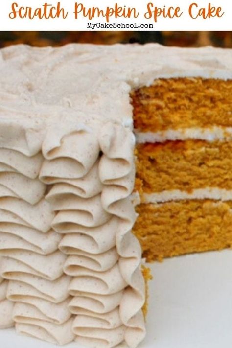 Pumpkin Spice Cake Homemade Pumpkin Spice Cake, Orange Spice Cake, Pumpkin Spice Cake Recipe, Doctored Cake Mix Recipes, Spice Cake Recipe, Fall Cake Recipes, Spice Cake Recipes, Thanksgiving Cakes, Homemade Pumpkin Spice