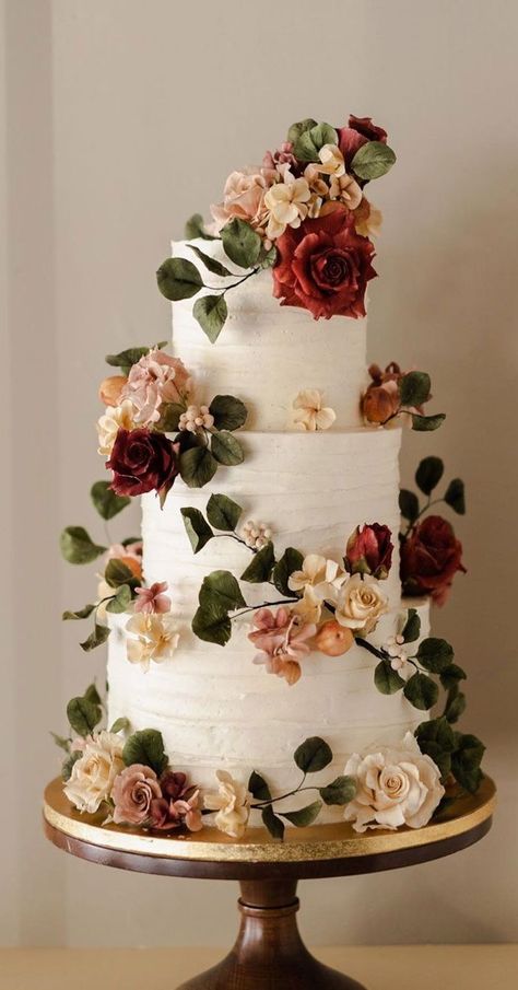 Pretty Wedding Cakes, Wedding Cake Pictures, Wedding Cake Ideas, Tiered Cake, Wedding Themes Fall, Amazing Wedding Cakes, Fall Wedding Cakes, Cake Pictures, Wedding Cake Inspiration