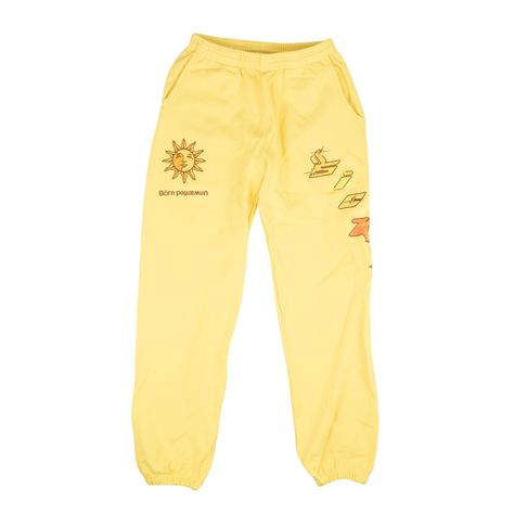 Men's Sweatpants Yellow Cinched Drawstring Waist Embroidered Logo Front Pockets Back Pocket Cinched Cuffs 100% Cotton Made in the USA 90SK-1001