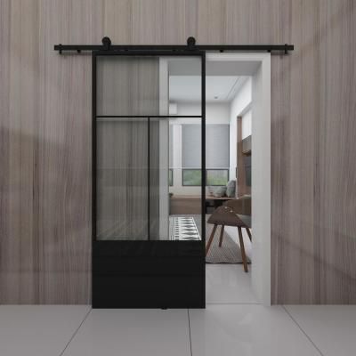 Glass Barn Door, Miami Condo, Interior Sliding Barn Doors, South Boston, Bed Apartment, Barn Door Kit, Modern Barn Door, Glass Barn Doors, Black Barn