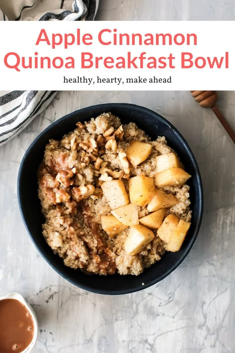 Quinoa Breakfast Bowl Healthy, Apple Cinnamon Quinoa Breakfast, Breakfast Quinoa Bowl, Apple Cinnamon Quinoa, Cinnamon Quinoa, Breakfast Quinoa, Quinoa Breakfast Bowl, Slender Kitchen, Apple Breakfast