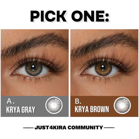 Which shade speaks to you? 💖 The #KyraSeries ’s elegant gray and warm brown lenses are perfect for dark-skinned beauties!💥Don't miss our Black Friday Sale, shop now at just4kira.com! ⁠ ⁠- #just4kira #BlackFridayDeals #naturallenses #lenses #browncontacts #coloredcontacts #eyefashion #beauty #love #comfort Lenses For Indian Skin, Contact Lenses For Brown Eyes, Eye Lens Colour, Natural Contact Lenses, Eye Contact Lenses, Color Contacts, Colors For Dark Skin, Warm Skin Tone, Gray Lenses