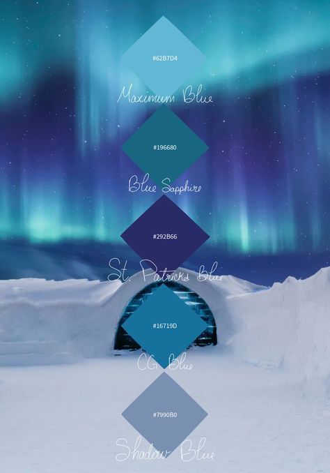 Arctic Color Palette #colorpalette #wintercolorpalette #wintercolors Arctic Art, Winter Color Palette, Lighting Color, Sapphire Color, Colour Inspiration, Winter Clothing, Winter Colors, Wedding Attire, Colour Palette