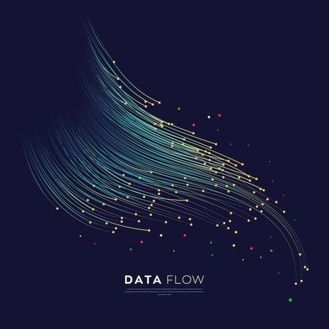 Vector technology data flow background | Premium Vector #Freepik #vector #quantum #energy-background #technology-wave #abstract-technology Data Design Layout, Data Portrait, Flow Concept, Energy Background, Human Technology, Digital Humanities, Data Patterns, Technology Design Graphic, Quantum Energy