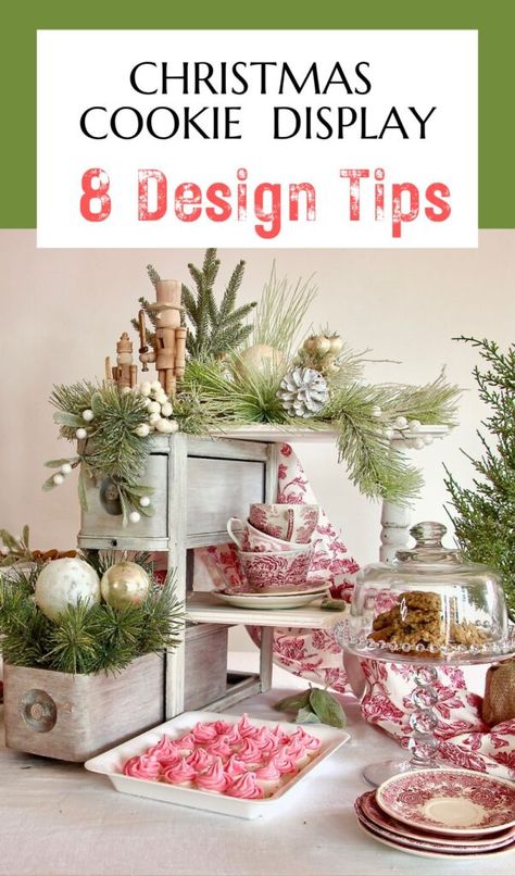 Christmas Market Baking Display, Cookie Contest Display Ideas, Christmas Cookie Buffet Bar Display, How To Display Cookies On A Platter, Christmas Cookie Display Table, Christmas Dessert Display Ideas, Display Cookies For A Party, Christmas Cookie Table Display, Holiday Dessert Table Display