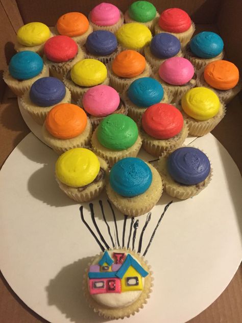 Up Movie Dessert Ideas, Up Cupcakes Pixar, Cupcake Wars Themes, Cupcake Theme Ideas, Inside Out Cupcakes, Cupcake Wars Ideas, Cupcake Themes, Potato Party, Movie Cupcakes