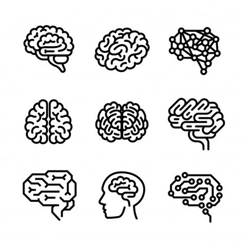 Premium Vector | Brain icon set, outline style Brain Template, Cartoon Brain, Brain Graphic, Brain Vector, Brain Icon, Brain Drawing, Brain Tattoo, Brain Illustration, Brain Logo