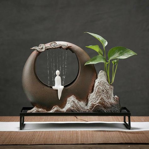 https://youtu.be/8WiCPB5cRas Feng Shui Office, Indoor Water Fountains, Fountain Design, Tabletop Fountain, Flower Pot Holder, Indoor Fountain, Zen Decor, Bonsai Art, Zen Garden