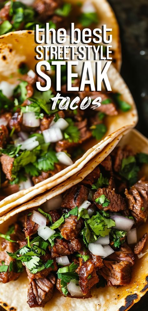 Carne Asada Street Style Tacos [40 Minutes] – Chasety Taco Asada Recipes, Carne Asada Steak Recipes, Street Tacos Recipe Carne Asada, Street Taco Meat Recipes, Mexican Style Steak, Smoked Steak Tacos, Tacos On Grill, Street Taco Steak Marinade, Taco Recipes Steak