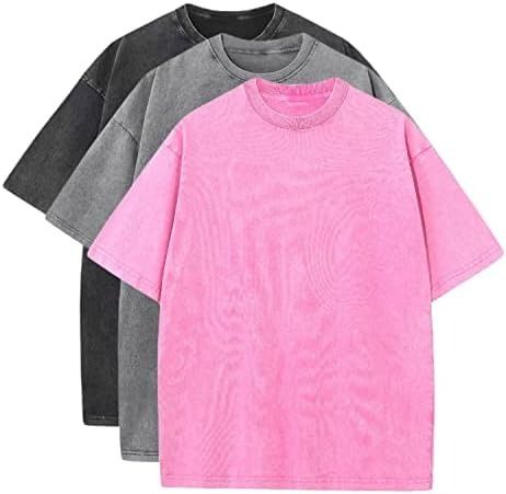 3 Pcs Oversized T-Shirts Heavy Cotton Washed Summer Vintage Tee Loose Fit Short Sleeve Casual Shirts for Men Women (E,L) at Amazon Men’s Clothing store Goth Culture, Creepy Gift, Dr Wardrobe, Harajuku Shirt, Baggy Tee, Oversized T Shirts, Oversized Crewneck, Summer Vintage, Boyfriend Style