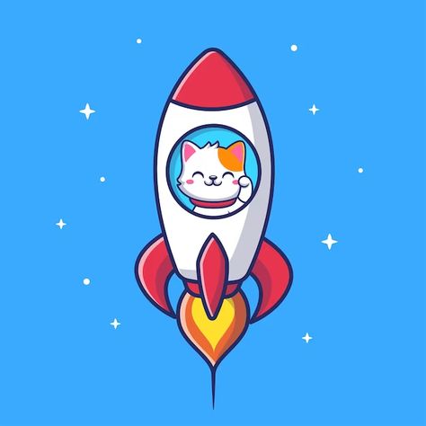 Catalyststuff | Freepik Rocket Cartoon, Cat Riding, Science Icons, Animal Science, Vector Icons Illustration, Icon Illustration, Vector Photo, Animal Illustration, Vector Icons