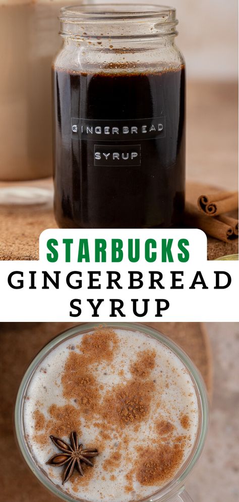 Fall Spice Coffee Syrup, Autumn Coffee Syrup, Recipe For Gingerbread, Syrup For Coffee, Homemade Coffee Syrup, Homemade Latte, Lifestyle Of A Foodie, Coffee Syrups, Gingerbread Syrup